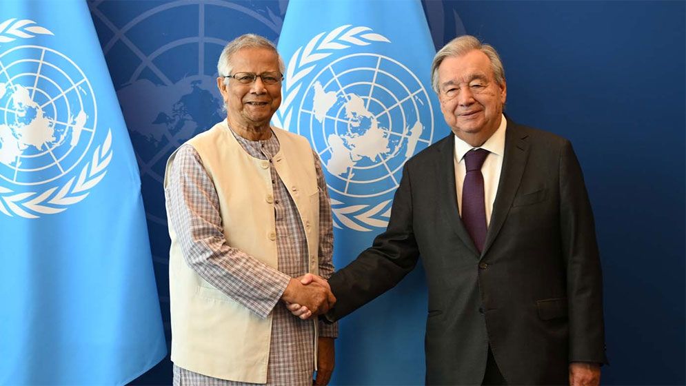 নির্বাচন আয়োজনে জাতিসংঘ মহাসচিবের সহযোগিতা চাইলেন প্রধান উপদেষ্টা